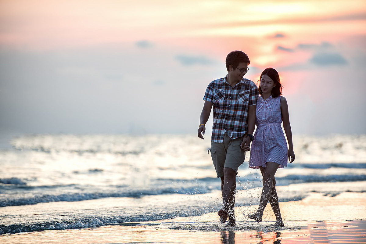 Romantic sunset walk at Gili Trawangan