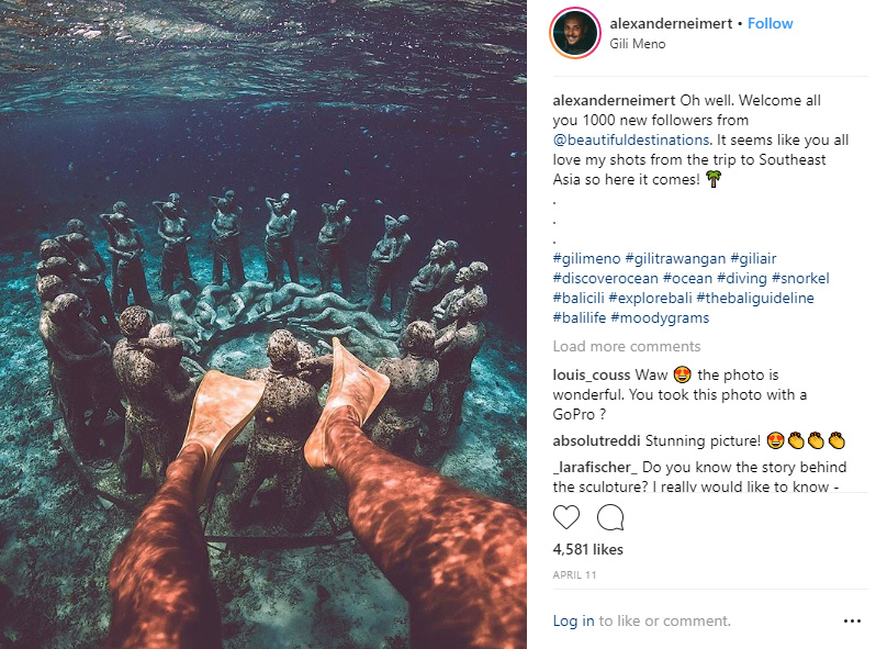 Underwater Statue - 10 Best Instagram Photos to Take on Gili Trawangan